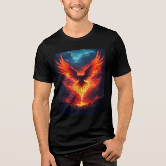 Feuer Phoenix steigendes Tri-Blend-Shirt Tri-Blend Shirt (Vorderseite)