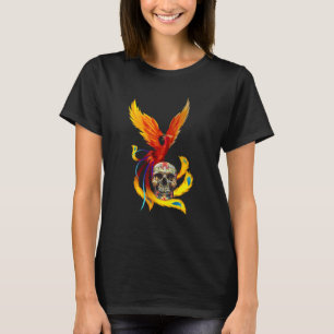 Feuer Phoenix und Tag des toten Zuckerschädels T-Shirt