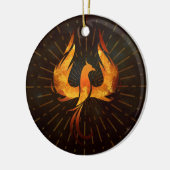Feuer-Phoenix-Vogel Keramikornament (Links)