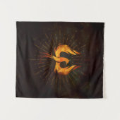 Feuer-Phoenix-Vogel Wandteppich (Vorderseite (Horizontal))