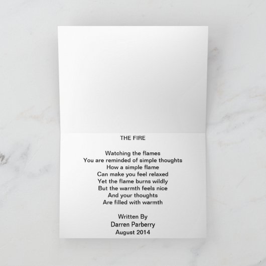 Feuer - Poesie-Karte Feiertagskarte (Innenseite)