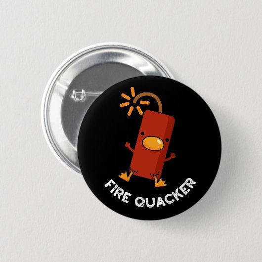 Feuer Quacker Funny Fireworks Puff Dark BG Button (Vorne & Hinten)