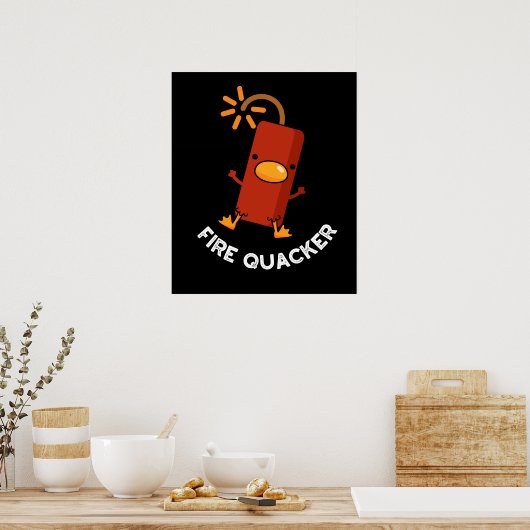 Feuer Quacker Funny Fireworks Puff Dark BG Poster (Küche)