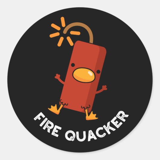 Feuer Quacker Funny Fireworks Puff Dark BG Runder Aufkleber (Vorderseite)