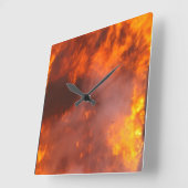 Feuer Quadratische Wanduhr (Winkel)