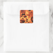 Feuer Quadratischer Aufkleber (Tasche)