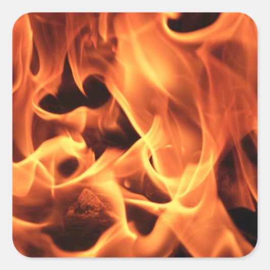Feuer Quadratischer Aufkleber (Vorderseite)