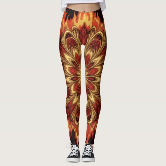 Feuer Rad Leggings (Vorderseite)