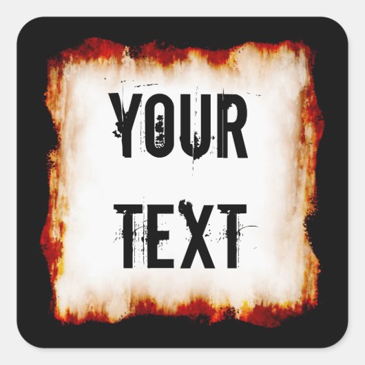 Feuer-Rahmen-Aufkleber Quadratischer Aufkleber (Vorderseite)