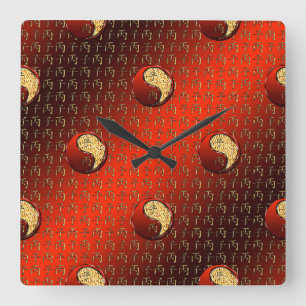 Feuer-Ratte Quadratische Wanduhr
