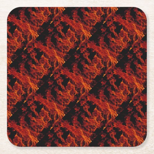 Feuer Rechteckiger Pappuntersetzer (Vorderseite)