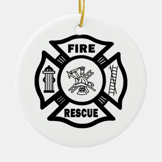 Feuer-Rettung Keramik Ornament (Vorne)