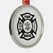 Feuer-Rettung Silbernes Ornament (Rechts)