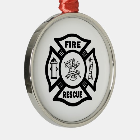Feuer-Rettung Silbernes Ornament (Rechts)