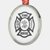 Feuer-Rettung Silbernes Ornament (Links)