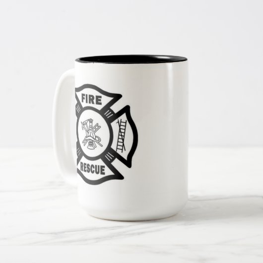 Feuer-Rettung Zweifarbige Tasse (Vorderseite Links)