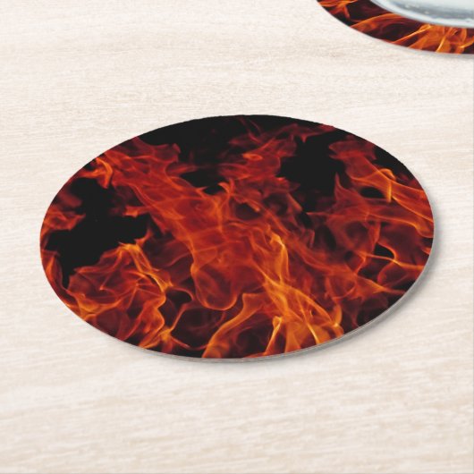 Feuer Runder Pappuntersetzer (Angewinkelt)