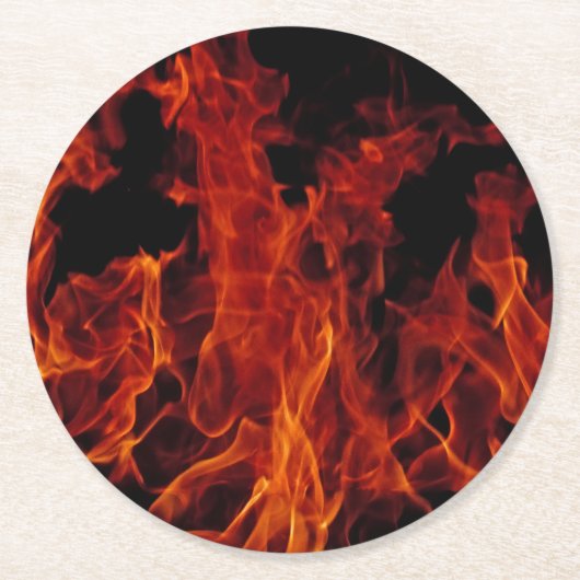 Feuer Runder Pappuntersetzer (Vorderseite)