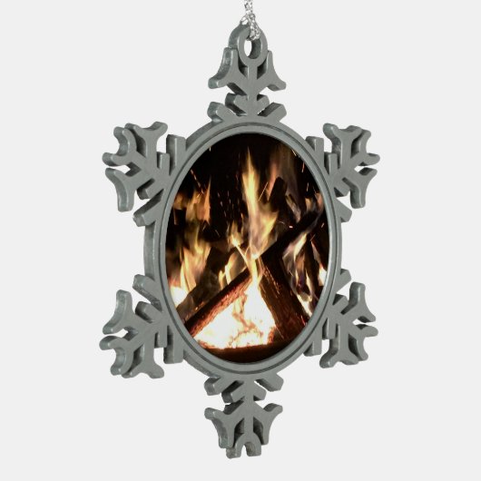 Feuer Schneeflocken Zinn-Ornament (Links)