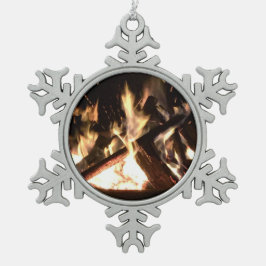 Feuer Schneeflocken Zinn-Ornament