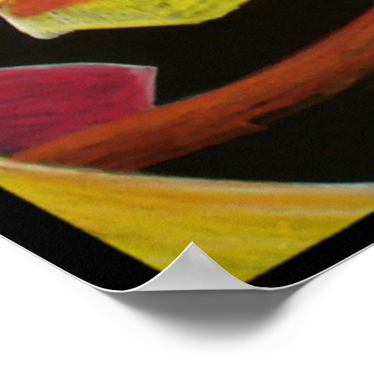 Feuer - Schwarze Kunstdrucke Poster (Ecke)