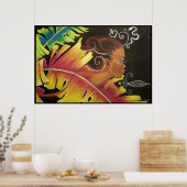 Feuer - Schwarze Kunstdrucke Poster (Küche)