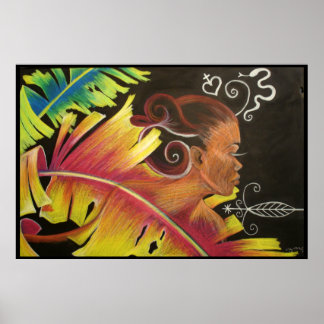 Feuer - Schwarze Kunstdrucke Poster