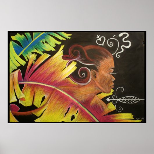 Feuer - Schwarze Kunstdrucke Poster (Vorne)