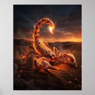 Feuer Skorpion Brennender Sand Poster