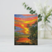 Feuer Sky Sunset Postkarte (Stehend Vorderseite)