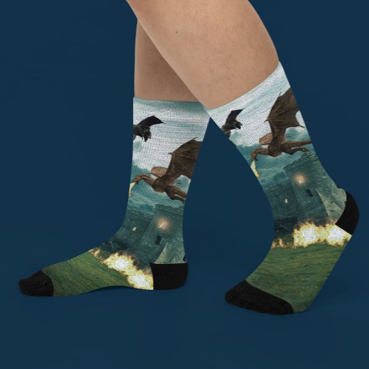 Feuer speiende Drachenburg Socken