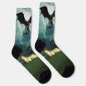 Feuer speiende Drachenburg Socken (Rechts)