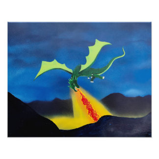 Feuer speiender Drache Fotodruck