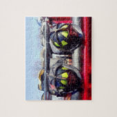 Feuer-Sturzhelm und Stiefel Puzzle (Vertikal)