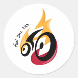 Feuer tanken. Radmotivation Runder Aufkleber