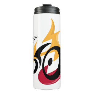 Feuer tanken. Radmotivation Thermosbecher