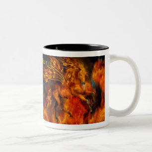 Feuer-Tänzer-Tasse Zweifarbige Tasse