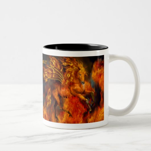 Feuer-Tänzer-Tasse Zweifarbige Tasse (Rechts)