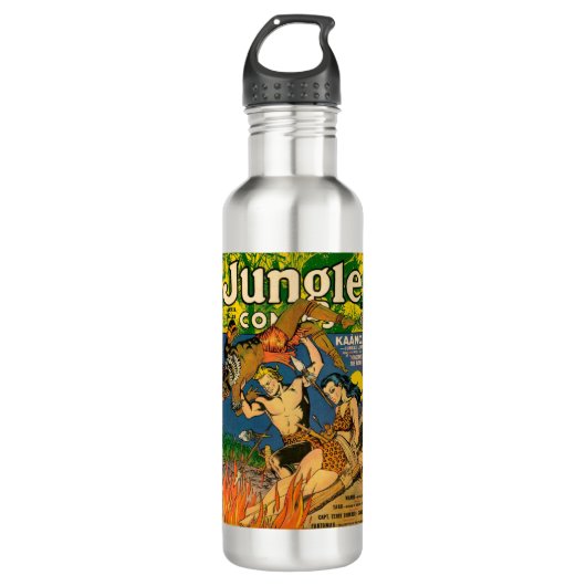 Feuer - Tarzan - Jungle Boy - Sumpf - Töten Edelstahlflasche (Vorderseite)