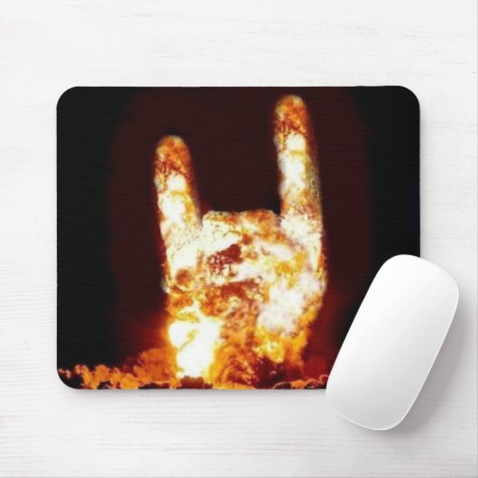 Feuer-Teufel-Hörner fertigten Mausunterlage Mousepad (Mit Mouse)