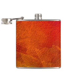 Feuer - Tief Orange Rot Gelb Abstrakte Kunst Flachmann