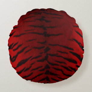 Feuer-Tiger-Haut-Druck Rundes Kissen