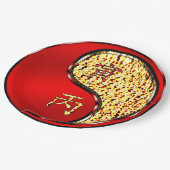 Feuer Tiger Pappteller (Schrägansicht)