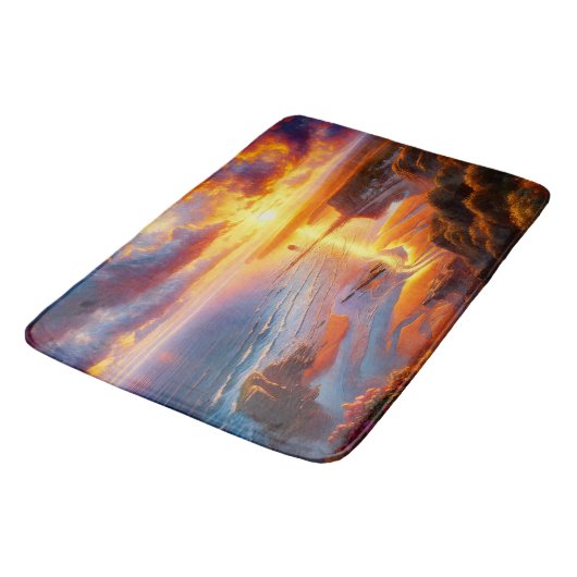 Feuer über der Küste Badematte (Schrägansicht)