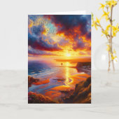 Feuer über der Küste (Geburtsmeldung) Karte (Gelbe Blume)