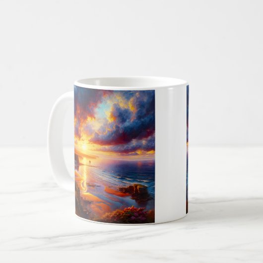 Feuer über der Küste Kaffeetasse (Vorderseite Links)