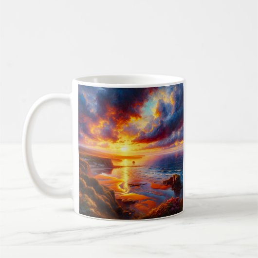 Feuer über der Küste Kaffeetasse (Links)