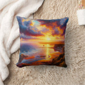 Feuer über der Küste Kissen (Decke)