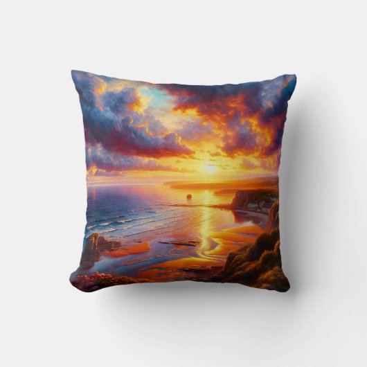 Feuer über der Küste Kissen (Vorderseite)