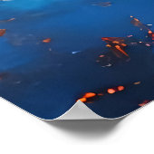 Feuer und blaue Abstraktion Poster (Ecke)